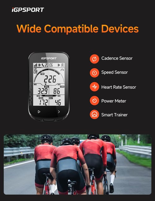 iGPSPORT BSC100S GPS Bike Computer Wireless, 2.6 inch LCD Display 40H Rechargeable Waterproof Cycling Computer (BSC100S)
