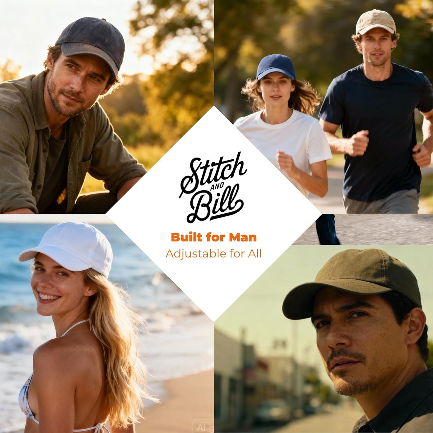 Skiennix Men's Athletic Baseball Cap - Soft Cotton Unstructured Dad Hat | Adjustable Outdoor Wear