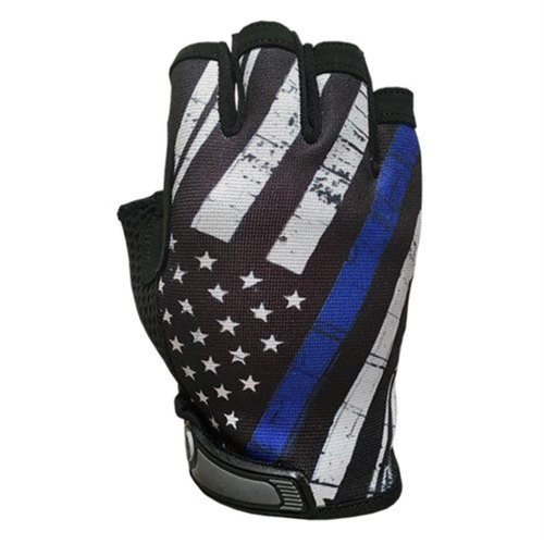 Industrious Handwear Blue Line Flag - Unlined - Half Finger Gloves - IH-BL-SM