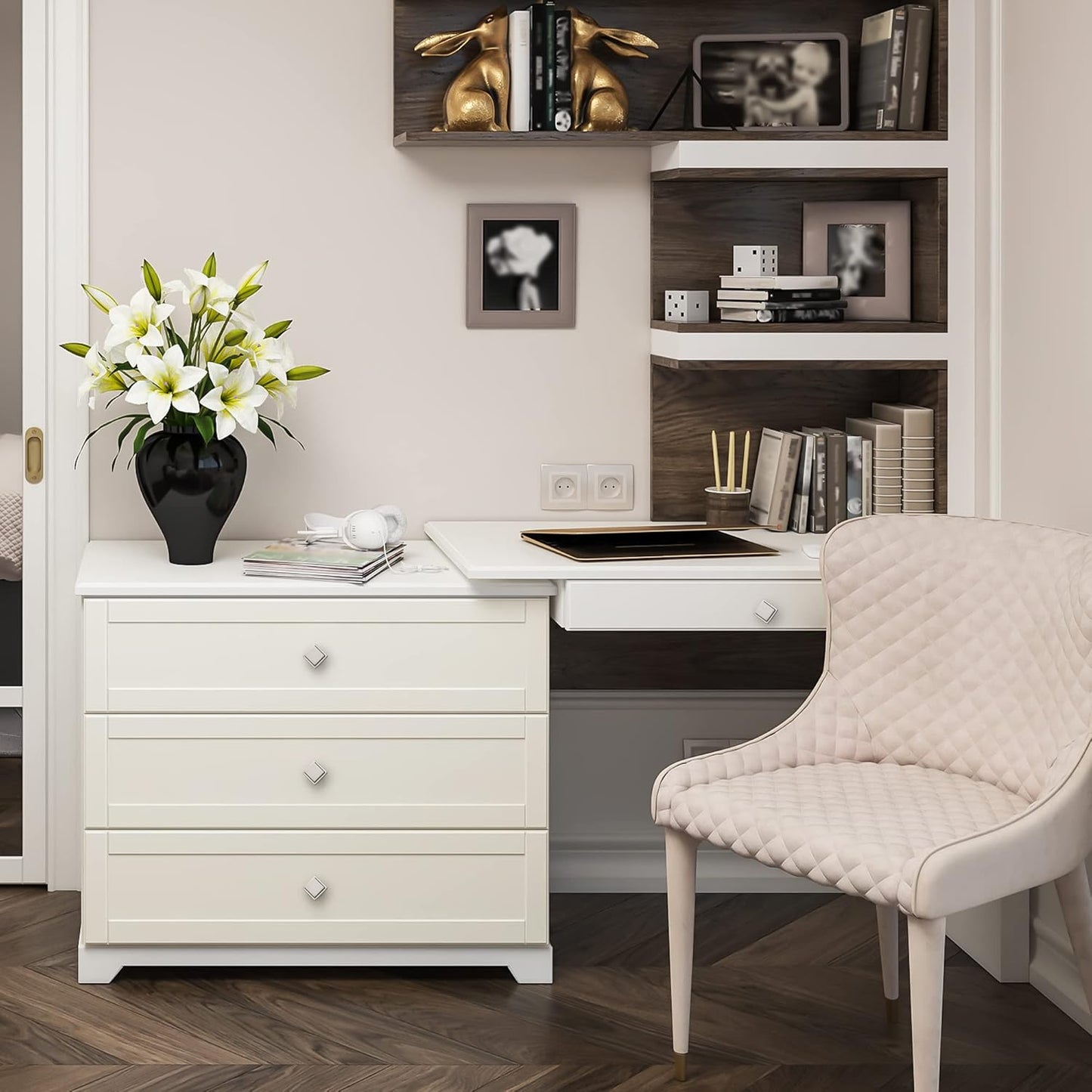 30 Pack Matte Black Square Kitchen Cabinet Knobs - Modern Zinc Drawer Pulls & Handles