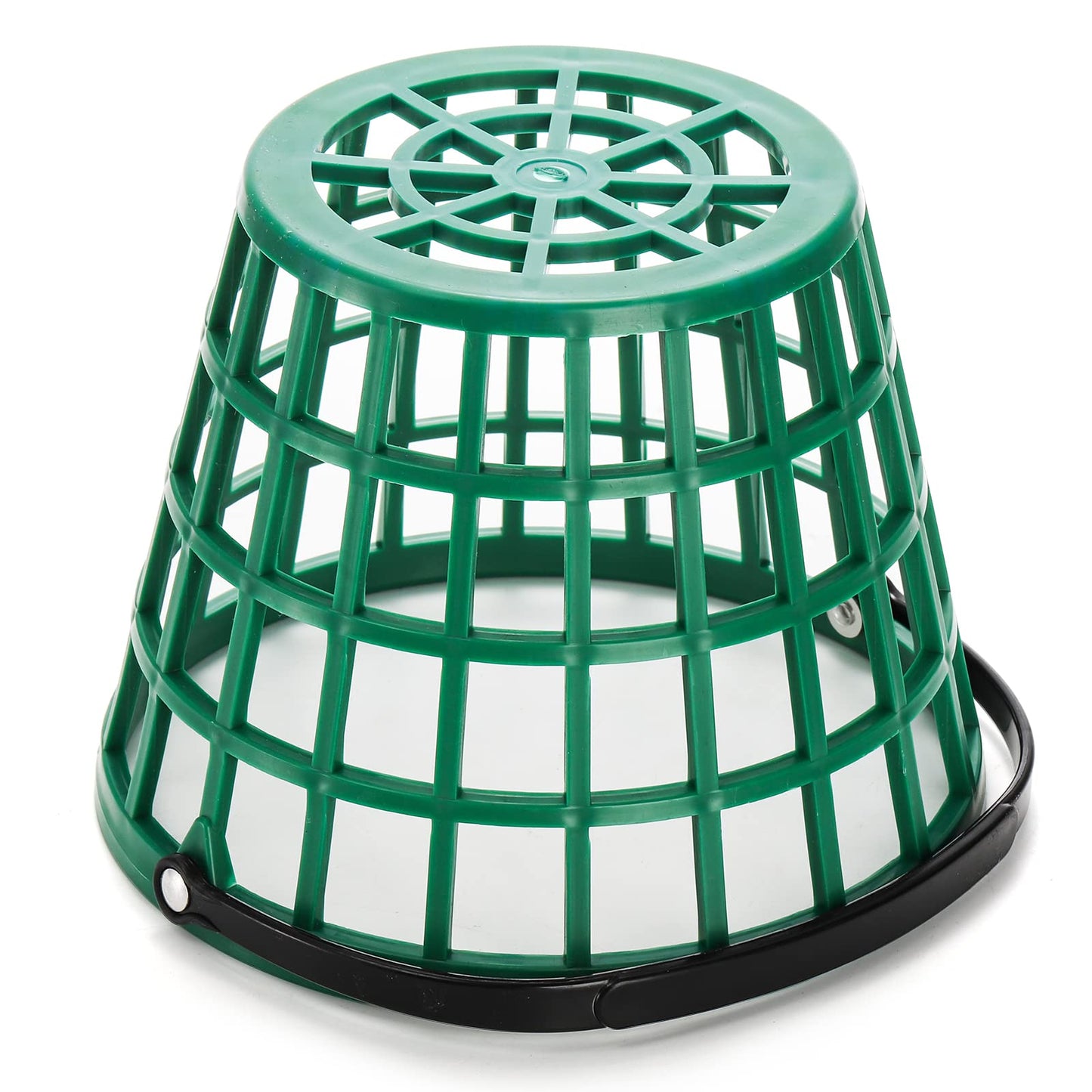 Bekith 2 Pack Plastic Golf Ball Basket, Golfball Container Ball Bucket with Handle, Holds 40-50 Balls, Green