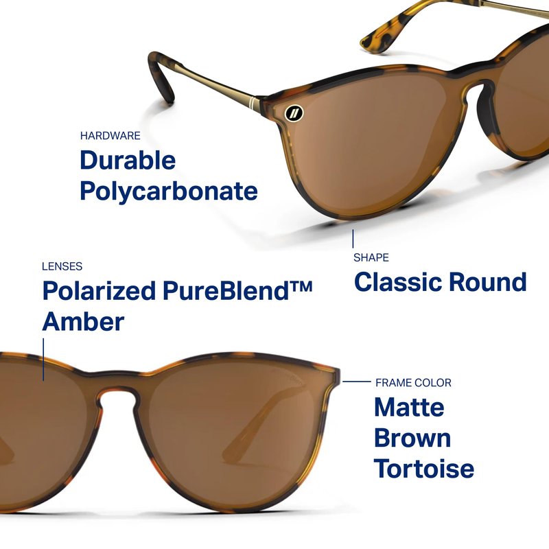 Blenders Eyewear North Park X2 – Polarized Sunglasses – Classic Shape, Mixed Metal Frame – 100% UV Protection – For Women – Brandy Night
