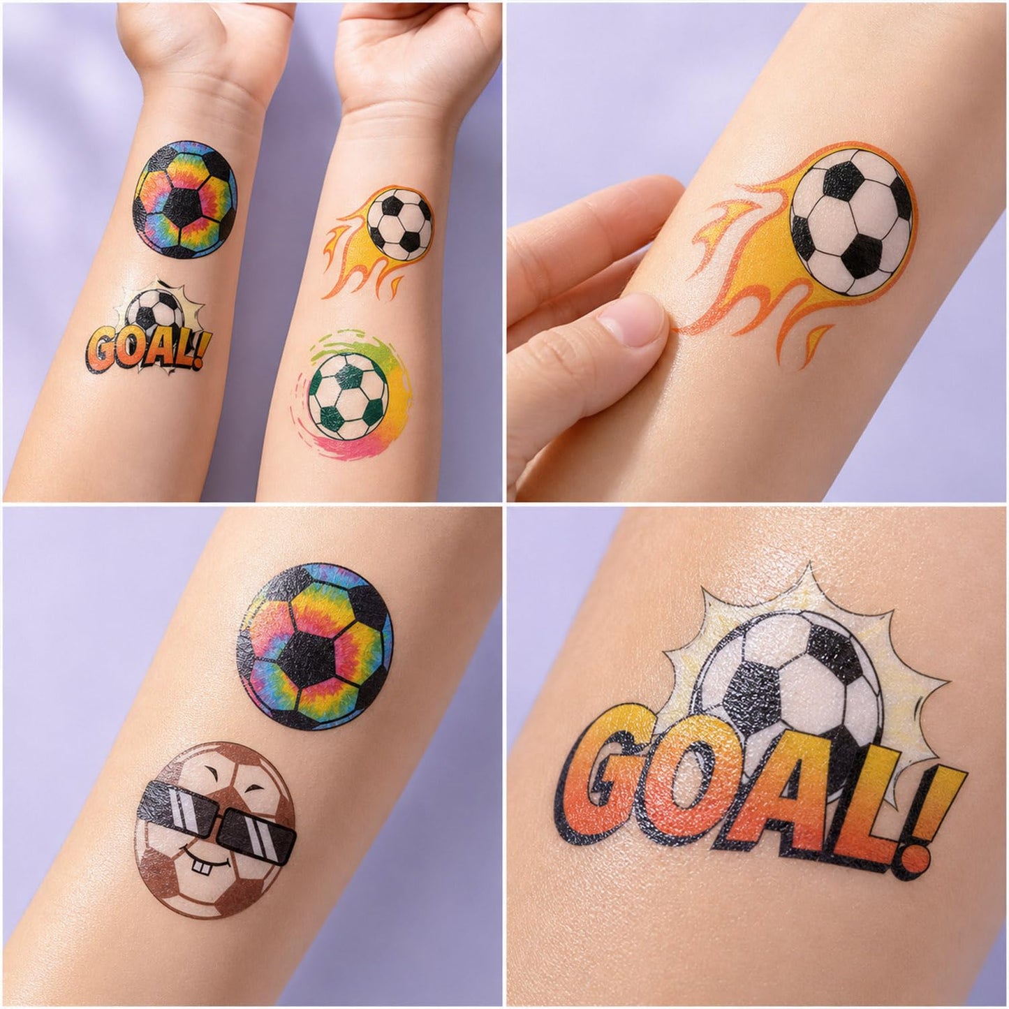 96 PCS Soccer Temporary Tattoos for Kids - Soccer Party Favors &