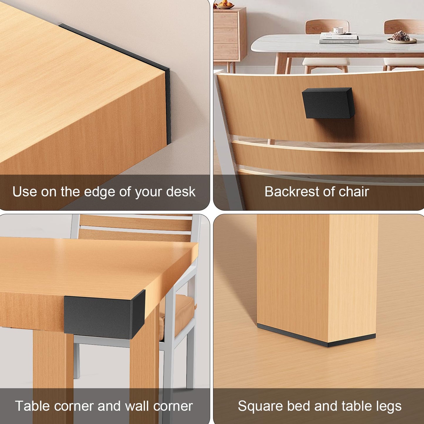 BRVNOTA 23Pcs EVA Furniture Wall Protectors, Black Headboard Stoppers for Wall, Wall Protector from Furniture, 10Pcs EVA Foam Pads+13Pcs Felt Pads Bed Bumper, Chair,Bed,Sofa,Cabinet