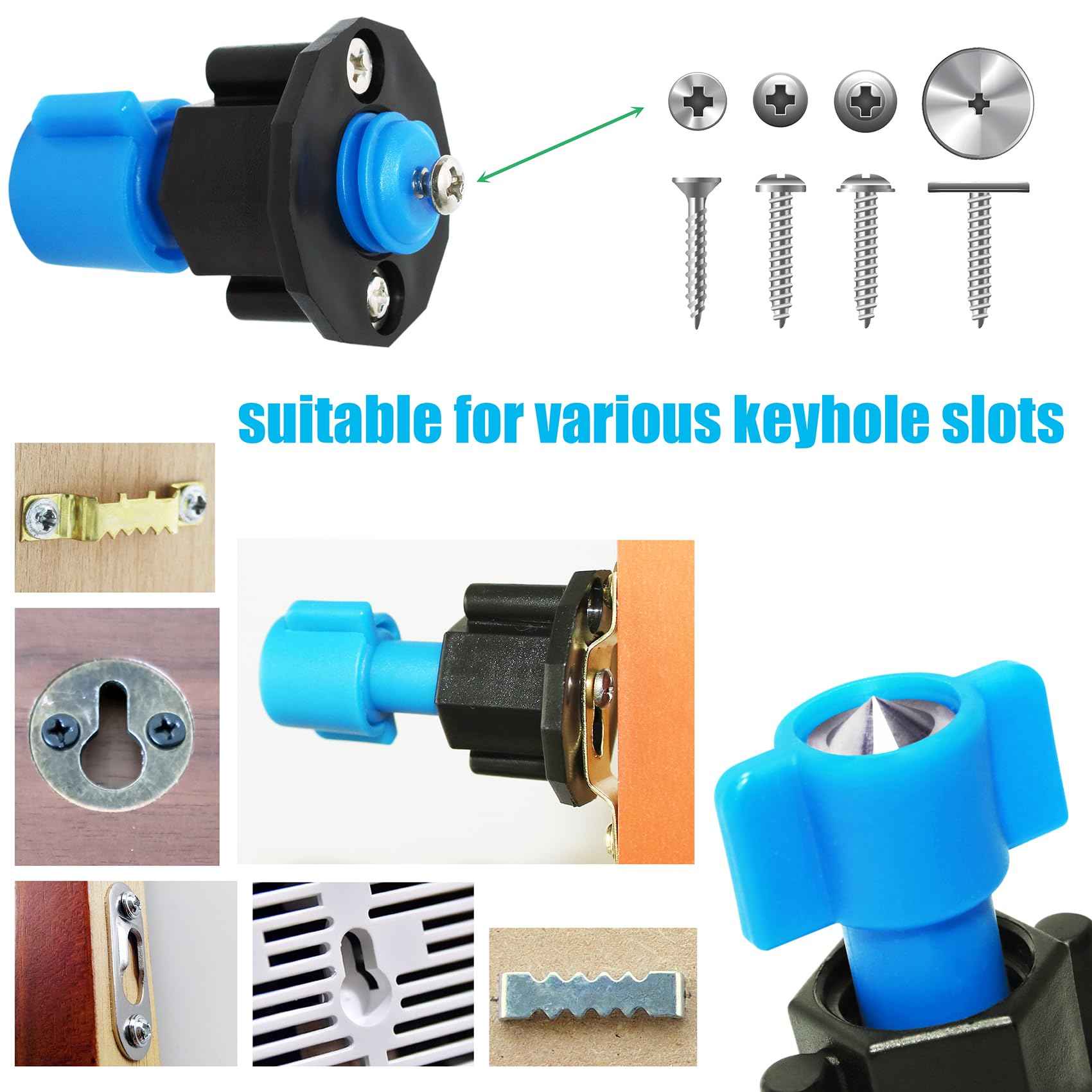 Keyhole Marker, All-in-One Picture Hanging Kit with Level, Center Punch, Screwdriver, Push-Pin Hangers, Easy-Hang No-Measure Tool for Wall Art, Photo Frames, Canvas, Sawtooth, Keyhole, Wire, D-Ring