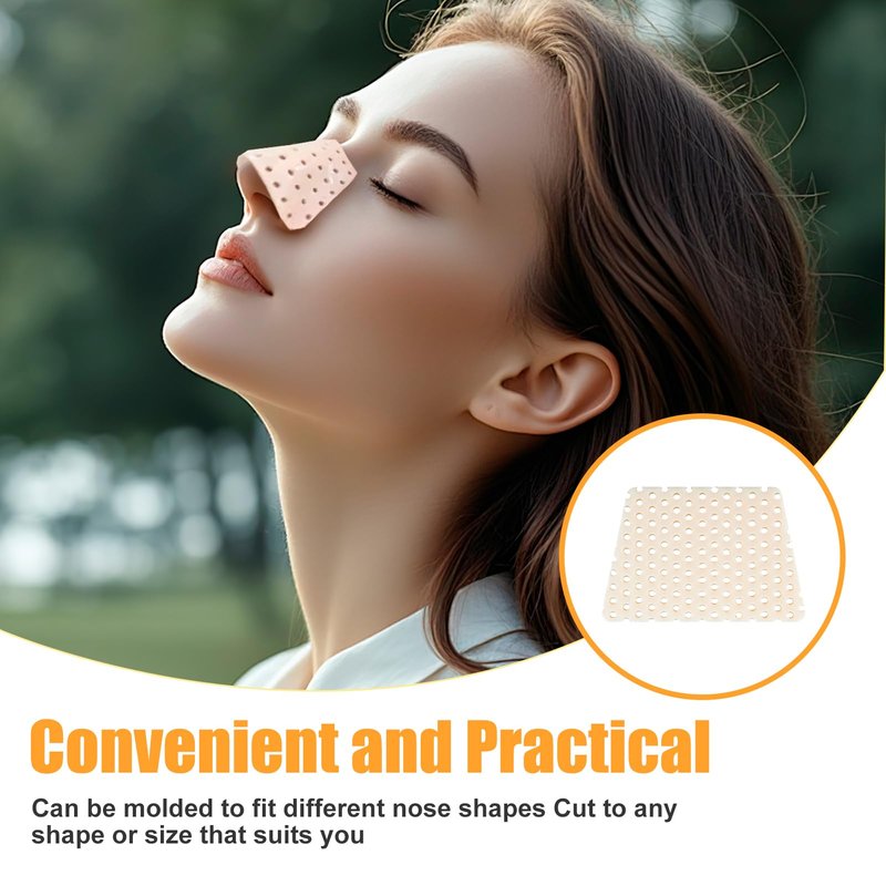 Thermoplastic Nasal Splint & Facial Lift Tape,Alcohol-Free,Electricity-Free Nose Fixation&Lifting Kit,Reusable Trapezoidal Nose Clip&Elastic Bandage,Beauty Care Accessories for Daily Use (6-Piece Set)