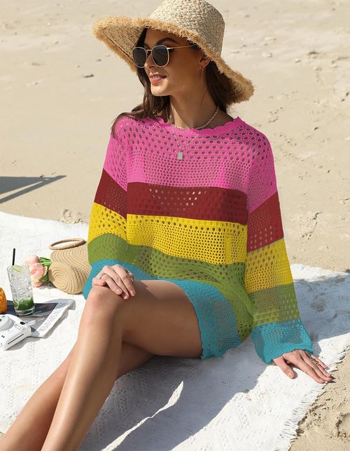 Buauty Women's Crochet Swimsuit Cover-Up - Stylish Beach Dress for Summer Vacation