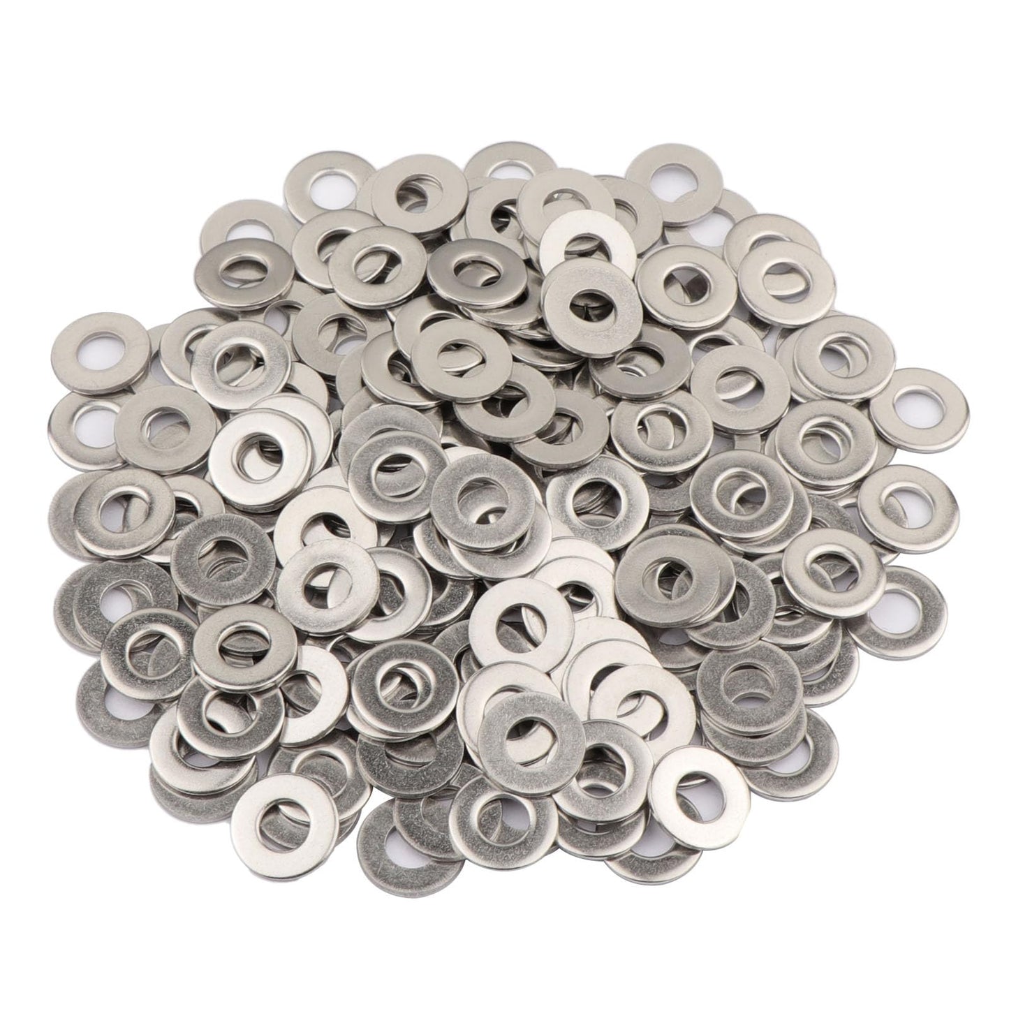 AOKOLL 200pcs 1/4'' x 5/8'' Washers 304 Stainless Steel Flat Washers Universal Metal Washers