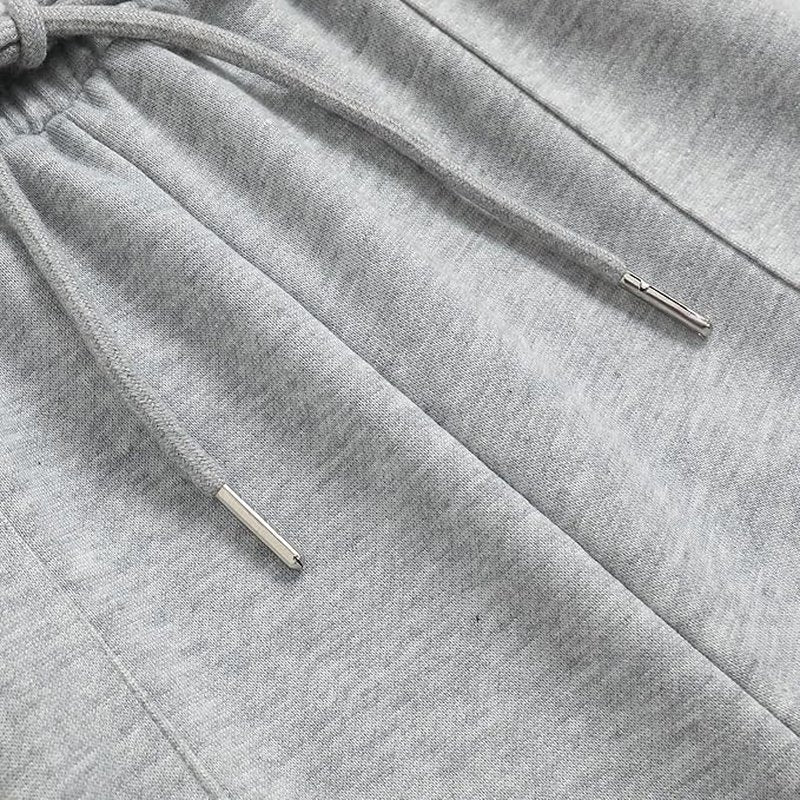 Women's Drawstring Waist Straight Wide Leg Sweatpants Casual Jogger Soft Pants with Pockets(36255,Medium) Grey