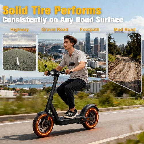 8.5x2 Inch Solid Tire for Electric Scooter, 50/75-6.1 Replacement Rubber Tire Compatible with Gotrax GXL V2/XR/APEX, Xiaomi M365/Pro/1S, 8.5x2 Scooter Tire (Black 2pcs)