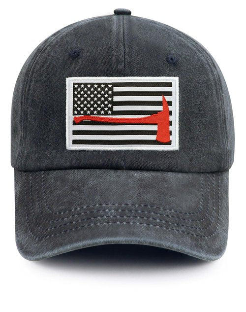 Firefighter Gifts for Men Women, Fire Axe USA Flag Baseball Cap, Firefighter Accessories Hat, Christmas Retirement Birthday Gifts for Fireman Dad Papa
