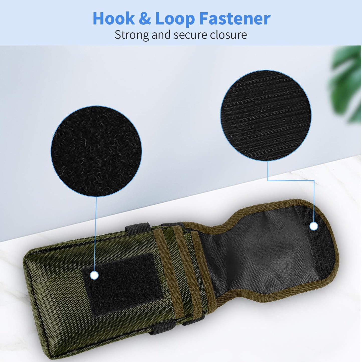 KENOBEE Belt Tool Pouch, Multitool Organizer Electrician Holster Nylon Tactical Pocket Attachment Utility Sheath Bag Tradesman Pro Maintenance Tool Sleeve for EDC Gears Cellphone, Olive