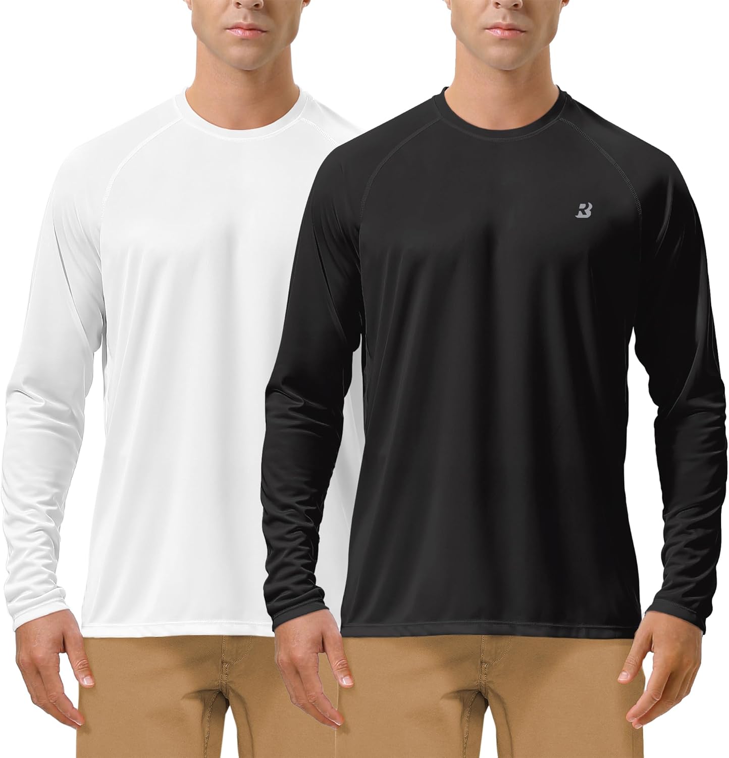 Roadbox Men's UV Sun Protection Shirt - UPF 50+ Long Sleeve Rash Guard for Fishing & Outdoor Activities