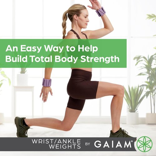 Gaiam Adjustable Wrist & Ankle Weights - Strengthen, Tone & Sculpt for Yoga, Dance, Pilates | Unisex