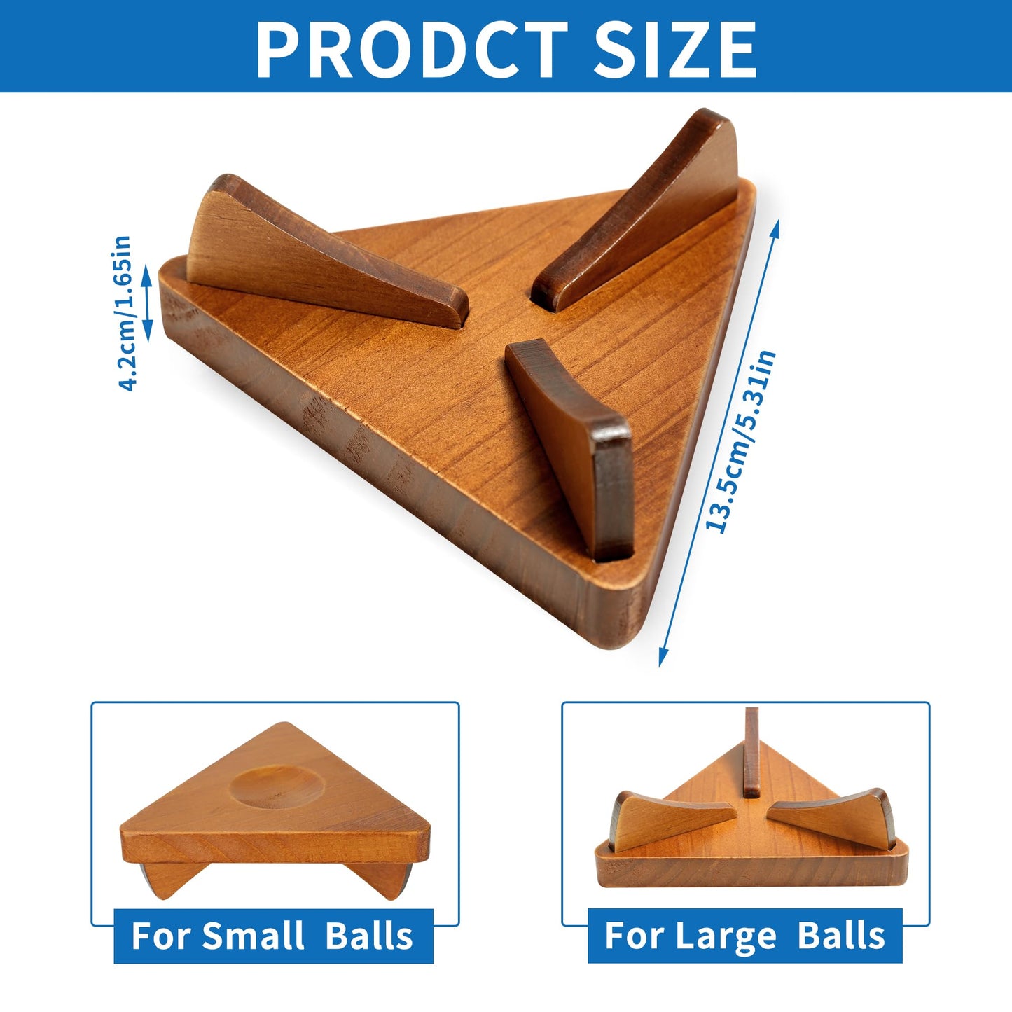 AIDILI Wooden Basketball Holder, Desktop Ball Storage Holder Display Rack for Basketball, Football, Soccer, Volleyball, Baseball, Sports Accessories Organizer for Player Fans