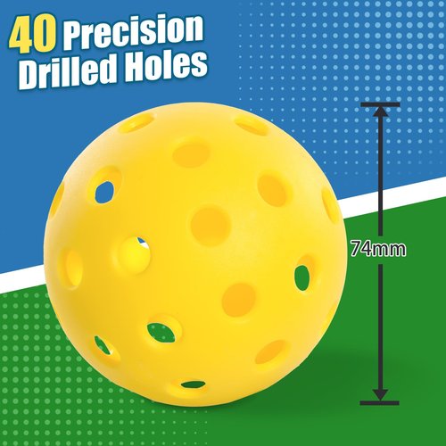 arcopik Pickleball Balls – Outdoor Style | Durable, Crack-Resistant for Tournament Play, Practice & Training (Pack of 4)