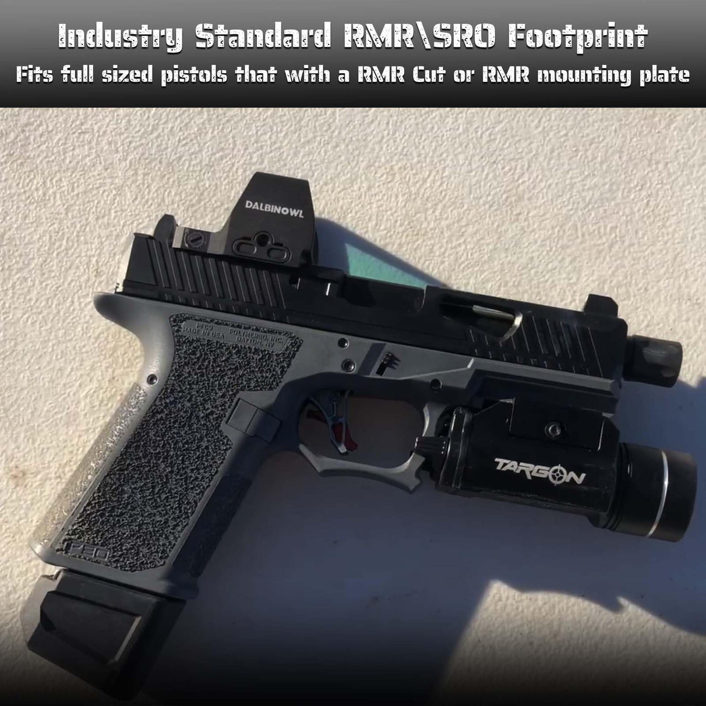 DALBINOWL TYTO-G Green Dot Sight for RMR Footprint 2.5 MOA Motion Awake Open Reflex Sight 1x24.5mm Lens Aluminum Pistol Optic for Full-Sized Handguns