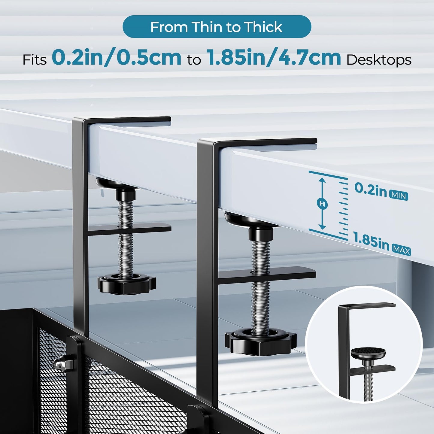 YECAYE No-Drill Metal Under Desk Cable Management Tray, Power Strip & Cable Organizer for Home Office,Under Desk Storage,Organizer Tray,Black
