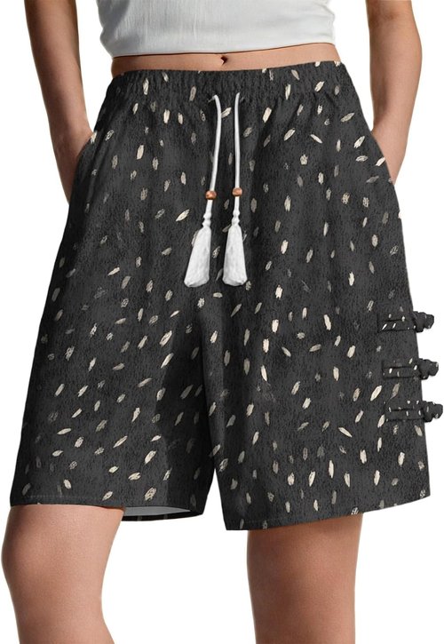 Domirica Loose Shorts for Women - Lightweight Breathable Elastic Waist Yoga Activewear | Summer Wide Leg Design