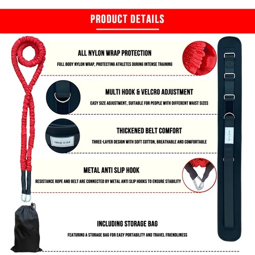 bibahala Zone Defense Resistance Band Belt Trainer Kit 1 Pc Widened Belt 1 Pc 2-Meter Resistance Band Basketball Training Equipment Men-to-Men Defense Training Improve Collaborative Defense Speed