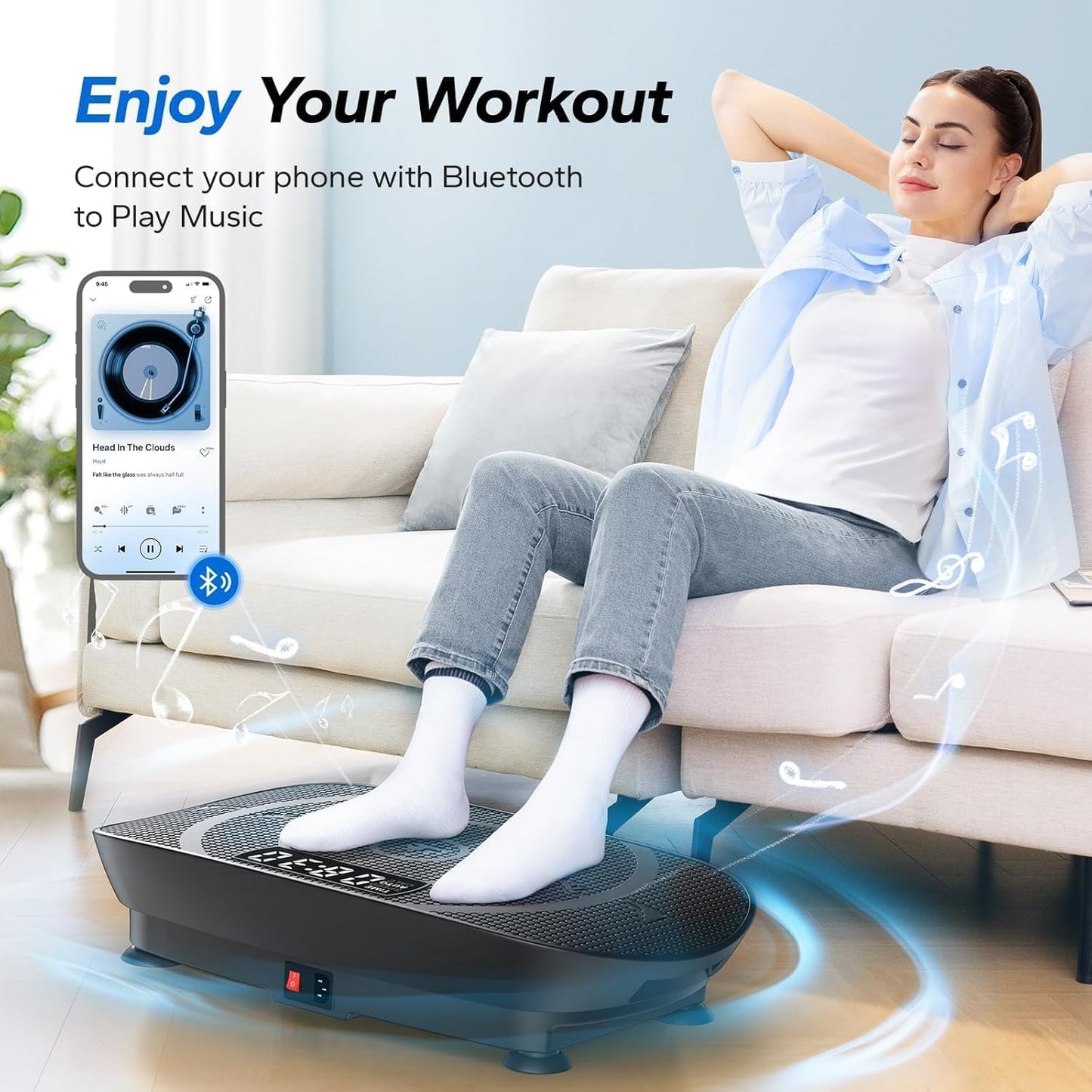 MERACH Vibration Plate - Whole Body Workout Machine with Bluetooth & Silicone Pedal | Home Fitness Equipment