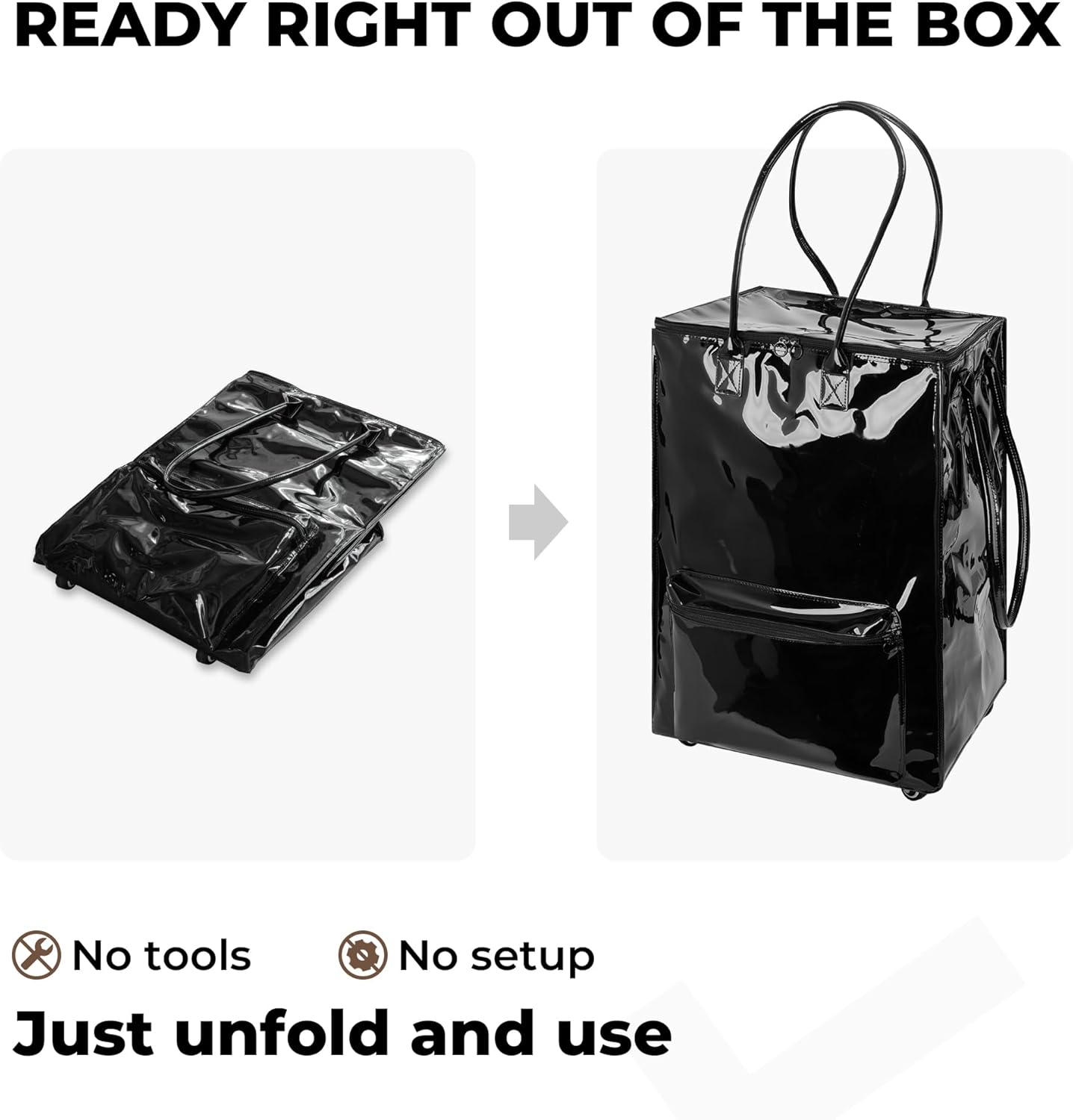 StorageWorks Grocery Cart - Rolling Tote Bag with Zipper Closure & Handles | Convenient Shopping Solution