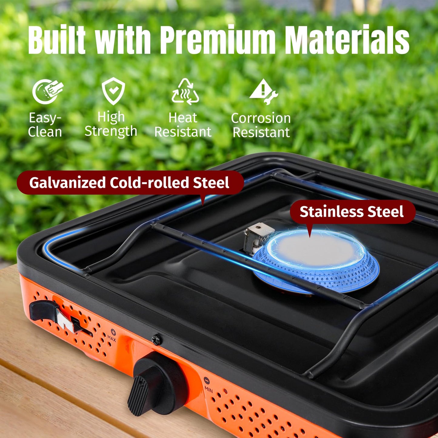 SHINESTAR 2 Burner Camping Stove with Carrying Bag, 17000 BTU Portable Propane Camp Stove, Foldable Gas Stove for Camping, Outdoor Cooking, RV Trips, or Emergencies