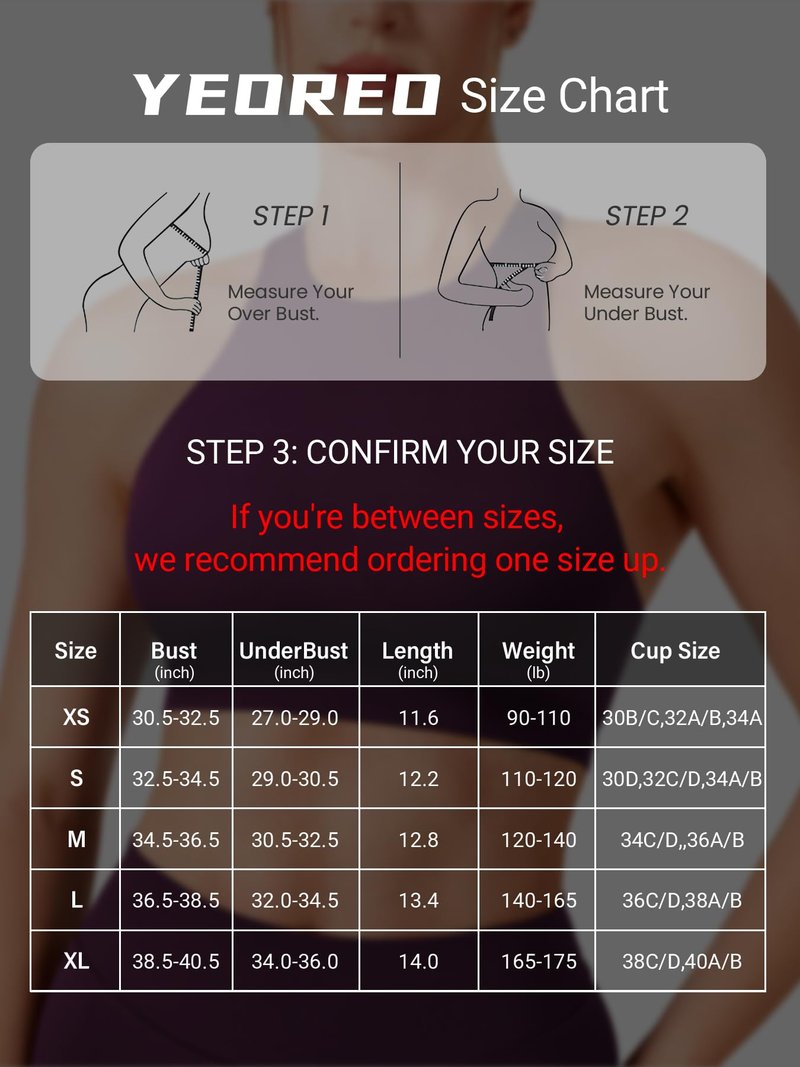 YEOREO Racerback Sports Bras for Women Padded Medium Impact Dafnien Seamless Yoga Workout Crop Tops Black Cherry M
