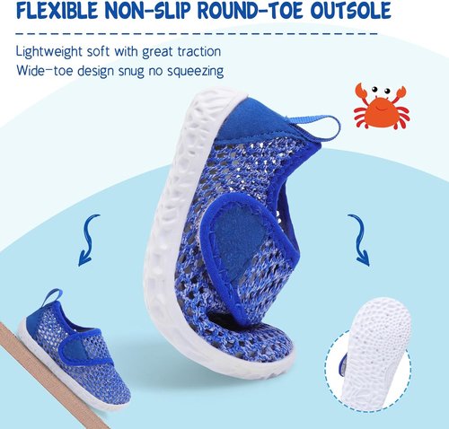 LeIsfIt Toddler Water Shoes - Breathable Quick-Dry Aqua Socks for Kids | Ideal for Beach & Pool Activities