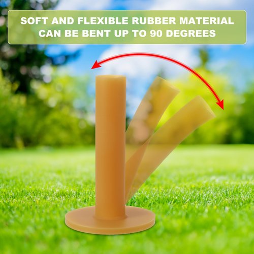 PATIKIL Rubber Golf Tee, 8 Pack 1.7 Inch Golf Practice Tees Training Driving Range Tee Stable Golf Ball Holder for Outdoor Indoor Hitting Mat Golf Mat, Yellow