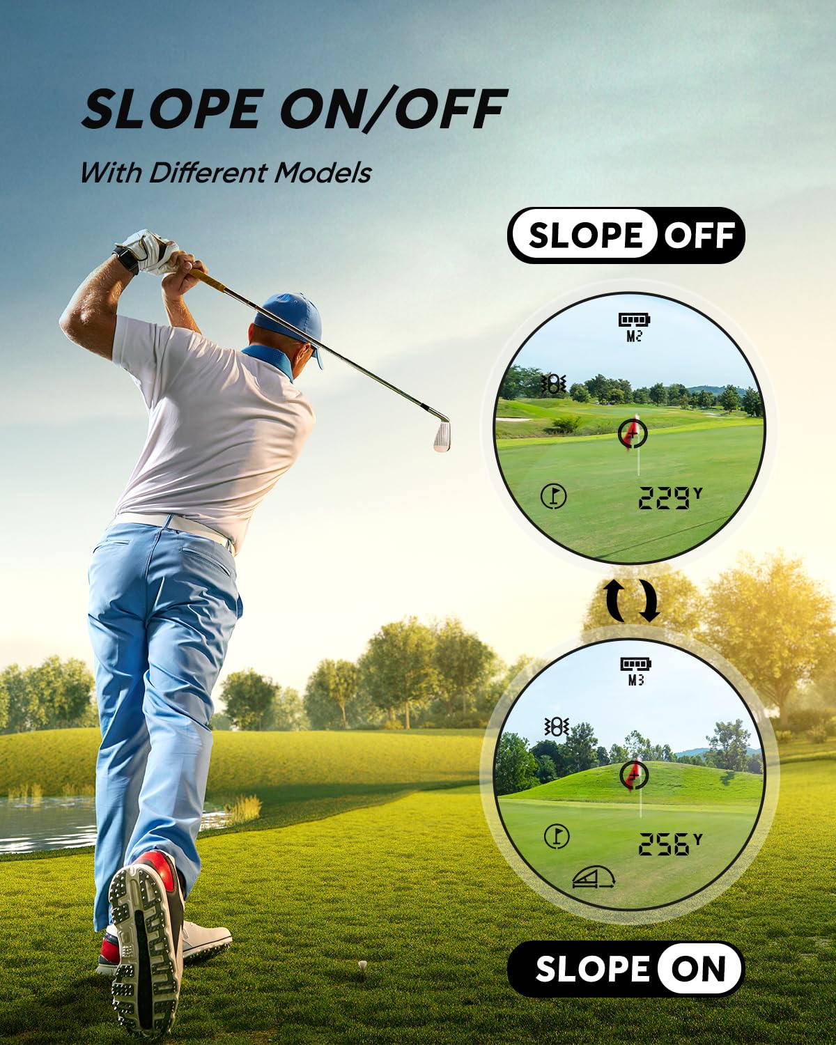 Wosports Golf Rangefinder, 800 Yards Laser Distance Finder with Slope, Flag-Lock with Vibration Distance/Speed/Angle Measurement, Upgraded Battery Cover