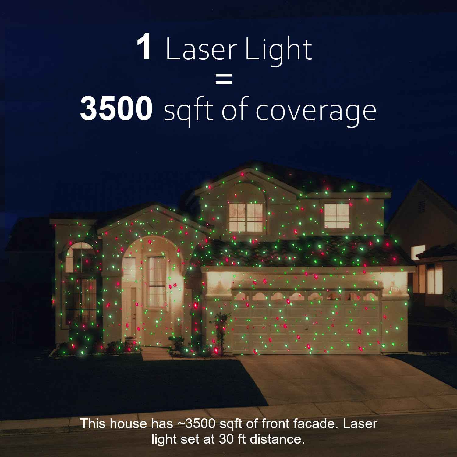 Christmas Projector Laser Lights Outdoor - Outlet Timer and Remote Included - 18 Patterns - Red and Green