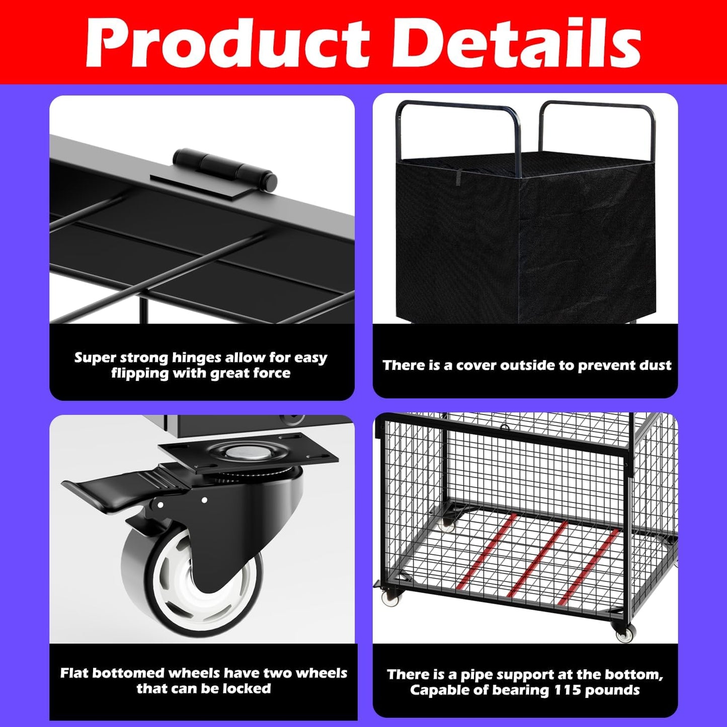 Skiennix Basketball Cart - Mobile Storage Organizer With Wheels for Indoor & Outdoor Sports Equipment