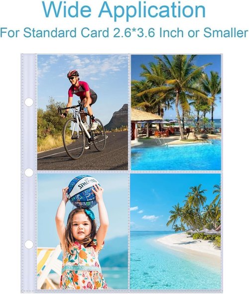 50PCS Card Sleeves by [Brand Name] - Clear Trading Card Pages with 4 Pockets for Sports & Game Cards