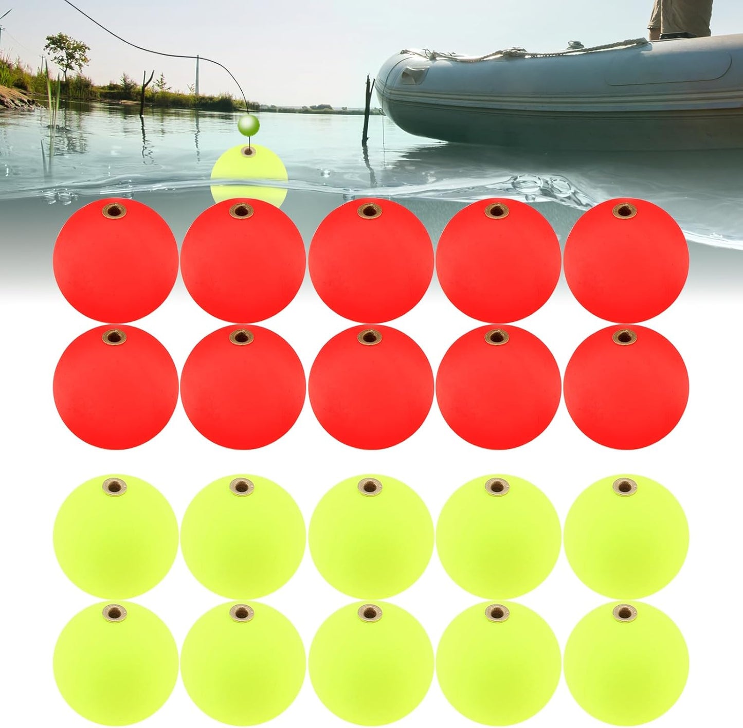 OriGlam Fishing Bobber Foam Slip Floats - 20pcs Set for Crappie, Trout, Bass & Panfish | Durable Buoy Rig Stoppers