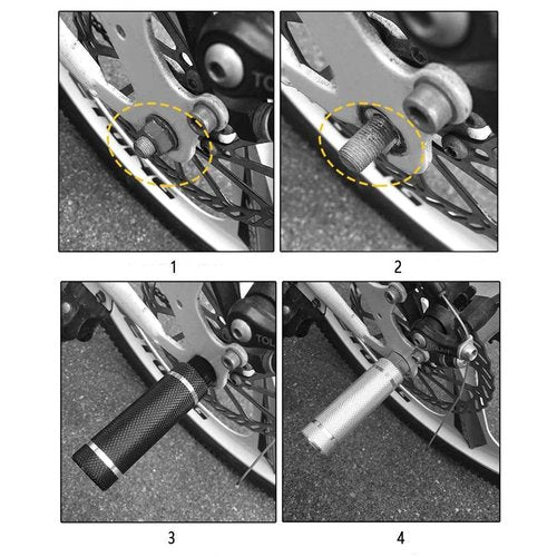 Aluminum Alloy Bike Pegs,Fit 3/8 inch Axles,Foot Pedals Backseats Stands,Durable, Non-Slip(2 Pieces) (Silver)