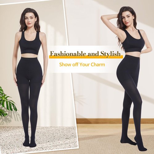 Myshear Medical Compression Pantyhose for Women Men, 20-30 mmHg Graduated Compression Tights, Closed Toe Compression Stockings, Support Hose, High Waist Compression Leggings for Varicose Veins, Edema