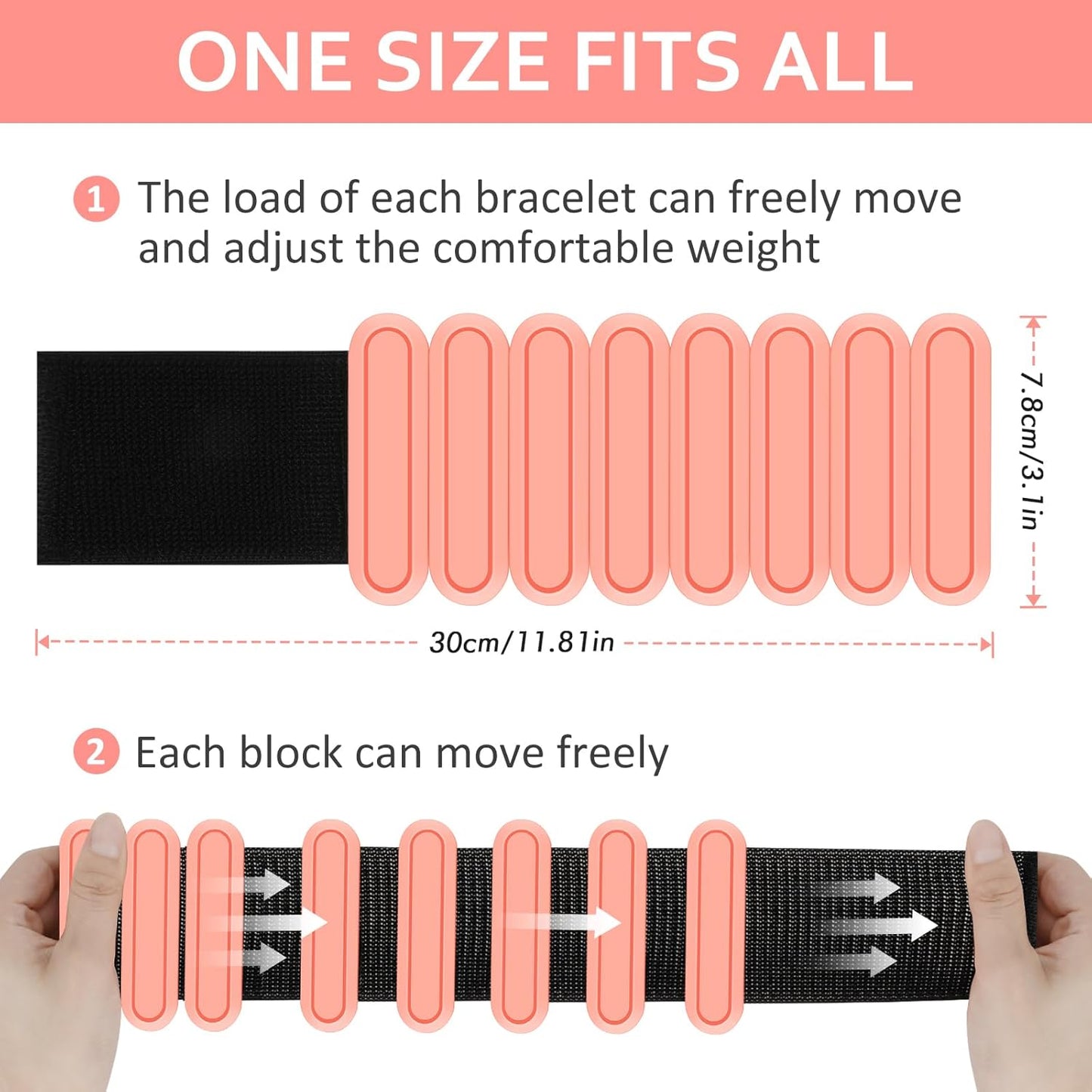 Skiennix Adjustable Wrist & Ankle Weights - Premium Silicone 1Lbs Each for Yoga, Pilates & Home Workouts