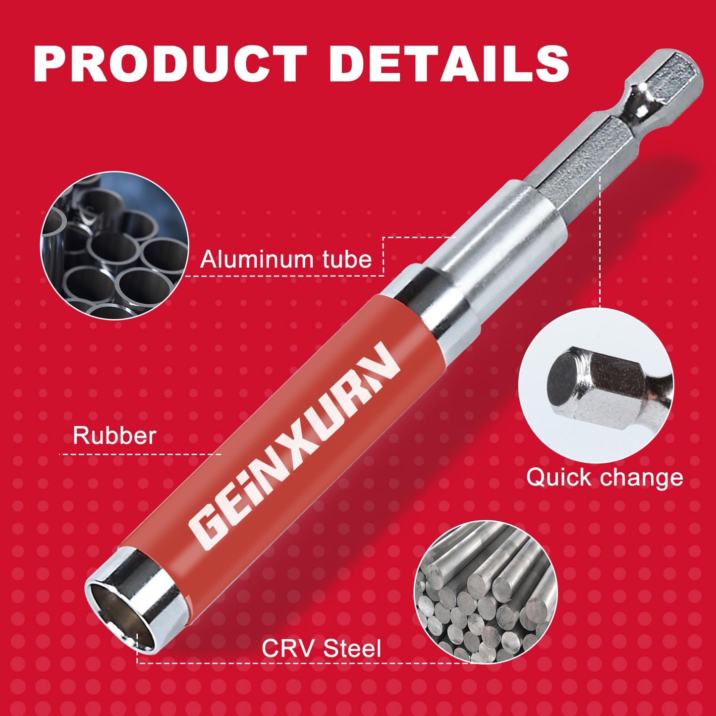 Geinxurn 3 PCS Drive Guide with Self Retracting Sleeve(3.5”) and 10 Pcs Screwdriver Bit, Magnetic Drill Bit Tip Holder for Prevent Screws Shaking When Driving