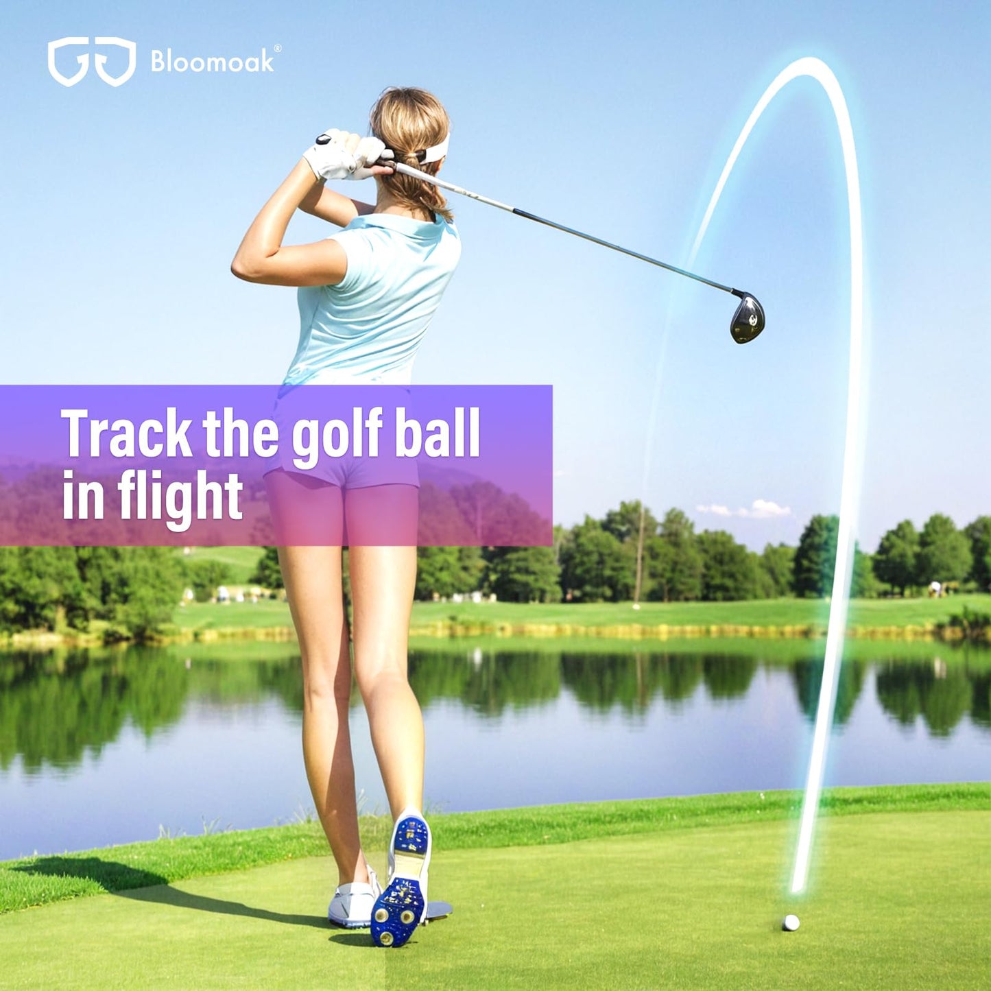 Bloomoak Sport Golf Sunglasses,Wrap UV400 Protection/Vented Frame Prevent Fogging/Superior Visual Clarity to Find Ball (Rose - 24% Light Transmission for)