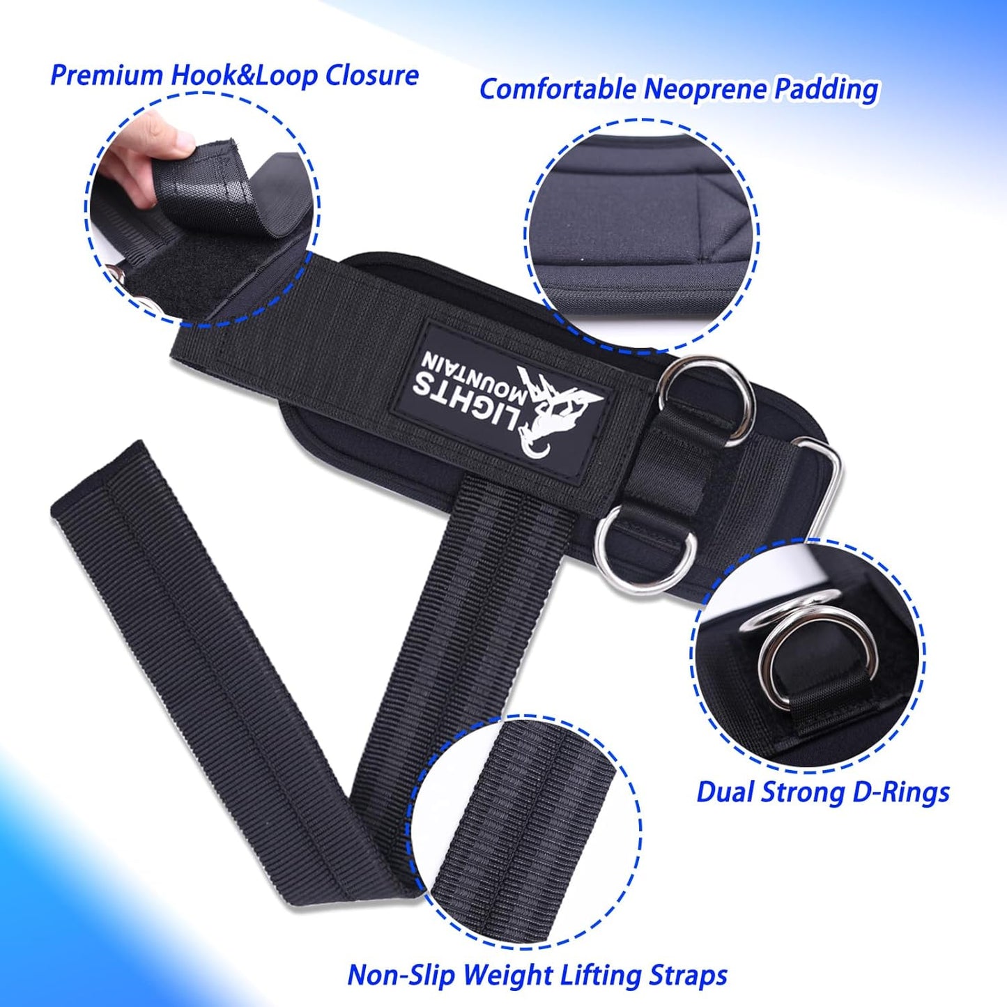 Skiennix Non-Slip Weightlifting Straps - Double D-Ring Wrist Cuffs for Deadlifts & Pull-Ups