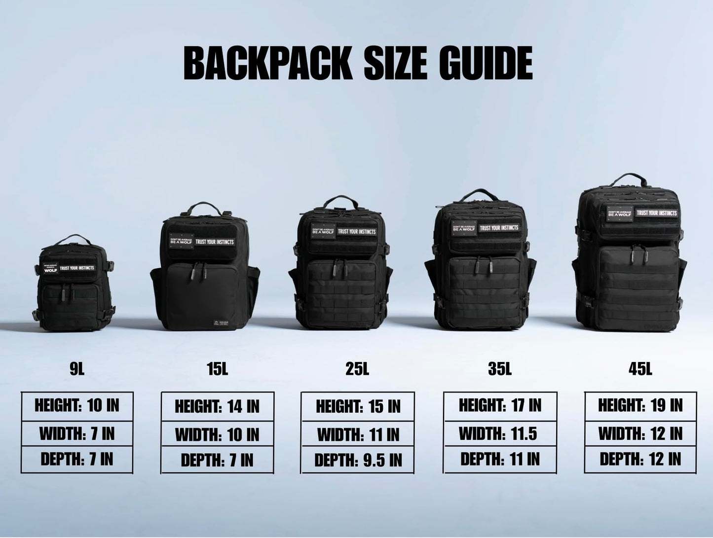 WOLFpak 9L Mini Backpack 1000D Compact Gym EDC Bag (Alpha Black)