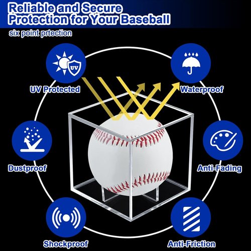 Baseball Case Display by [Brand Name] - UV Protected Acrylic Holder for Official Size Balls | 3 Pack