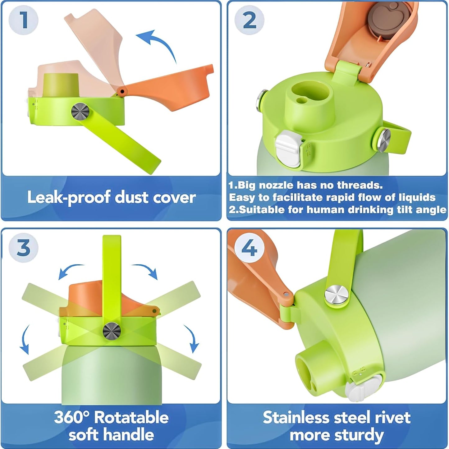 Owala 2-in-1 Replacement Lid - BPA-Free, Leak-Proof Design for 16oz-40oz Freesip Cups