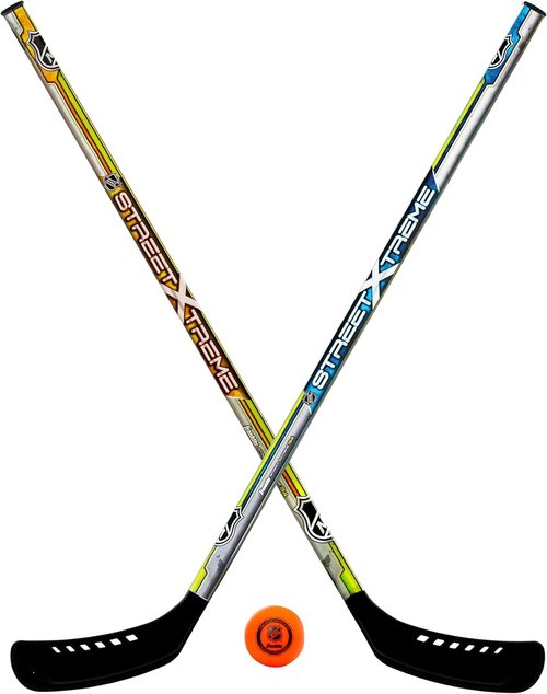 Franklin Sports NHL Kids Street Hockey Stick Set - (2) Youth Sticks + (1) Roller Hockey Ball | Ideal Starter Set