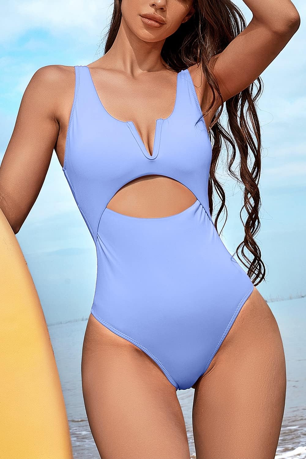 Meyeeka One Piece Swimsuit - Tummy Control & Push Up Design | V Neck High Cut Monokini