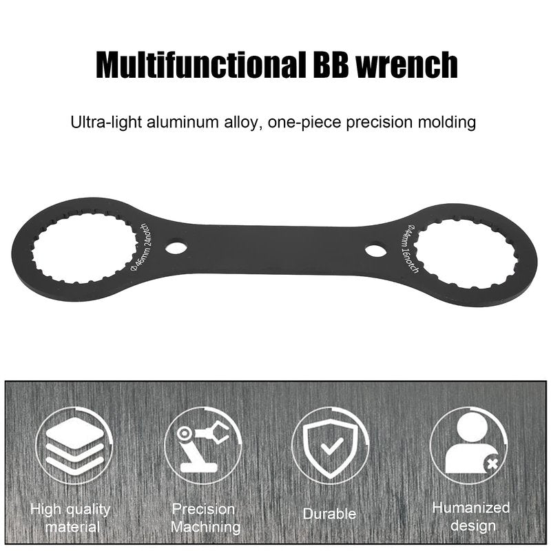 Dilwe Bottom Bracket Wrench, BB Wrench Bottom Bracket Tool 44mm 46mm 16 24 Notch BB Installation Remover Tool(black)
