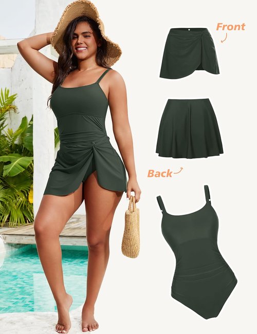 Blooming Jelly One-Piece Swimsuit - Modest Swim Skirt Design for a Slimming Fit | 2026 Collection