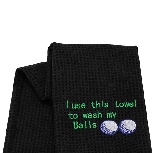 JXGZSO Golf Towel Embroidered Golf Towel Gift I Use This Towel to Wash My Balls Embroidered Golf Towel with Clip