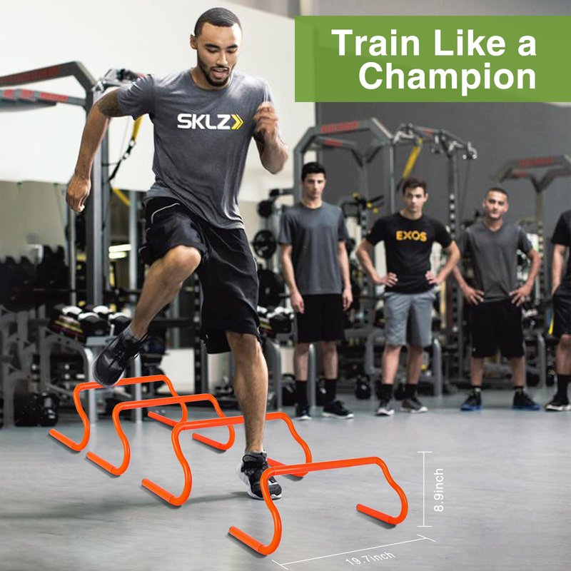 Ambifirner Agility Ladder Training Equipment Set - Agility Ladder(12 Rungs/20ft), 4 Speed Hurdles, 12 Training Cones, Jump Rope, Parachute for Speed/Soccer/Football Training with Carry Bag